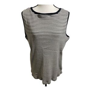 Lauren Ralph Lauren Womens striped sleeveless top. Plus size 3X. Cotton.